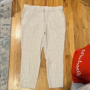 Women’s Beige Plaid Ankle Pants